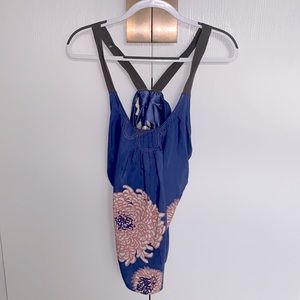 Gorgeous Silk Top Cross Back